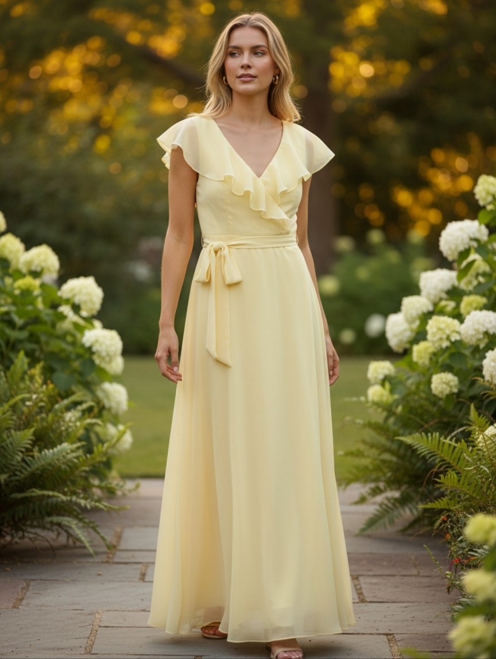 Birdy Grey Lemon Sorbet Chiffon Junior Maxi Dress - Size Junior Large
